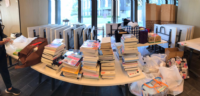 Books collected by the Ninth Service Team for donation to The Salvation Army in February 2021